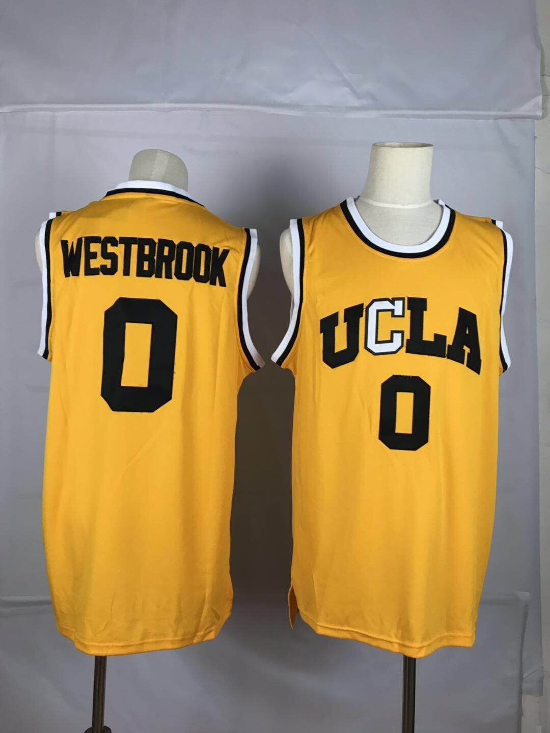 UCLA Bruins 0 Russell Westbrook Yellow College Basketball Jersey