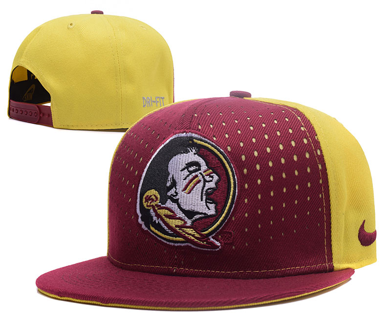 Florida State Seminoles Team Logo Red Yellow Adjustable Hat GS