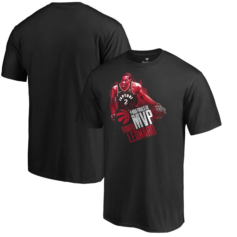 Toronto Raptors 2 Kawhi Leonard Fanatics Branded 2019 NBA Finals Champions MVP T-Shirt Black - Click Image to Close