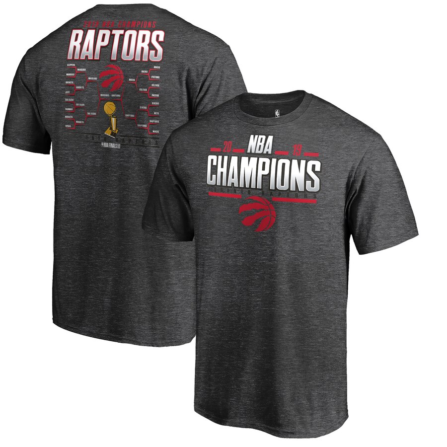 Toronto Raptors Fanatics Branded 2019 NBA Finals Champions Big & Tall Game Lead Schedule T-Shirt Heather Charcoal - Click Image to Close