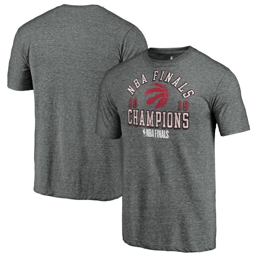 Toronto Raptors Fanatics Branded 2019 NBA Finals Champions Fast Delivery Tri Blend T-Shirt Heather Gray - Click Image to Close