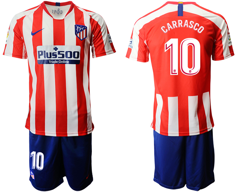 2019-20 Atletico Madrid 10 CARRASCO Home Soccer Jersey - Click Image to Close
