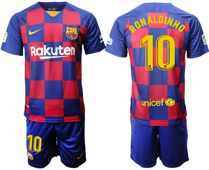 2019-20 Barcelona 10 RONALDINHO Home Soccer Jersey