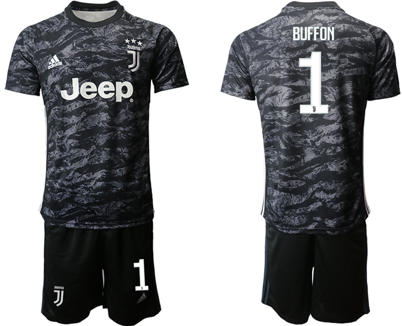 2019-20 Juventus 1 BUFFON Black Goalkeepe Soccer Jersey