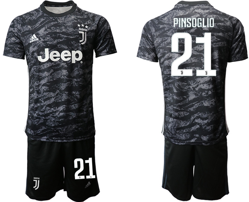 2019-20 Juventus 21 PINSOGLIO Black Goalkeepe Soccer Jersey