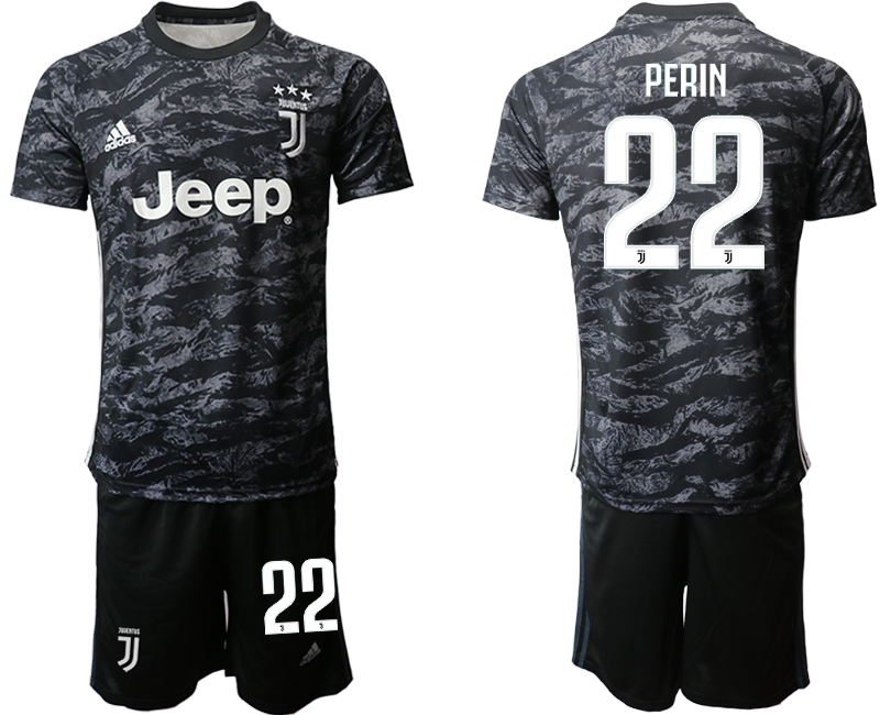 2019-20 Juventus 22 PERIN Black Goalkeepe Soccer Jersey