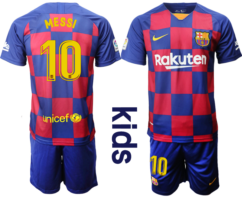2019-20 Barcelona 10 MESSI Youth Home Soccer Jersey