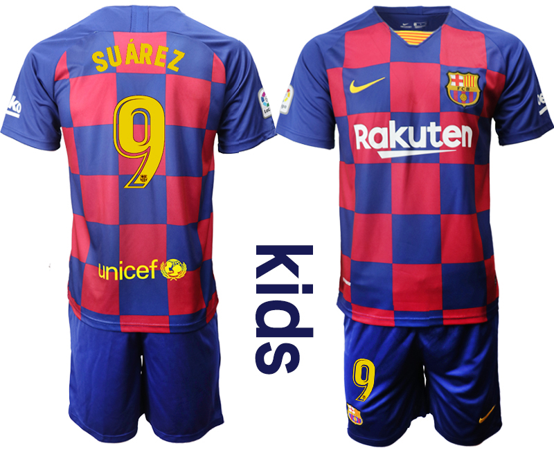 2019-20 Barcelona 9 SUAREZ Youth Home Soccer Jersey - Click Image to Close