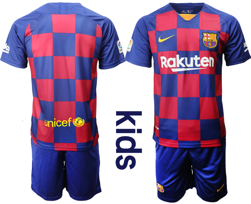 2019-20 Barcelona Youth Home Soccer Jersey - Click Image to Close