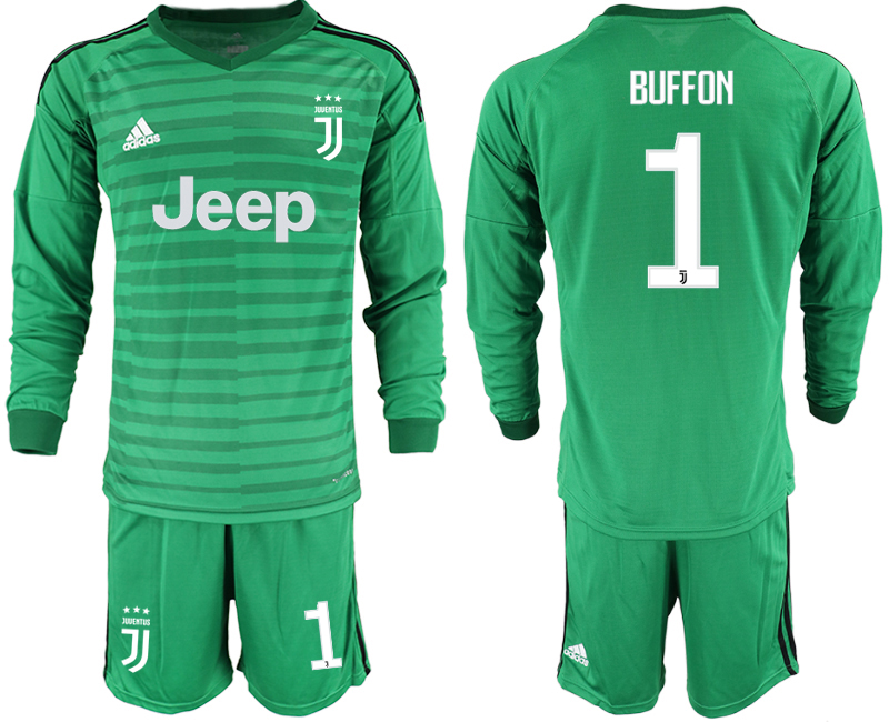 2019-20 Juventus 1 BUFFON Green Long Sleeve Goalkeeper Soccer Jersey