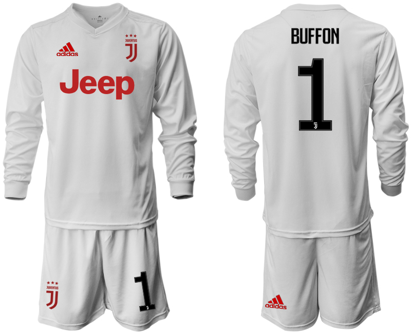 2019-20 Juventus 1 BUFFON Long Sleeve Home Soccer Jersey