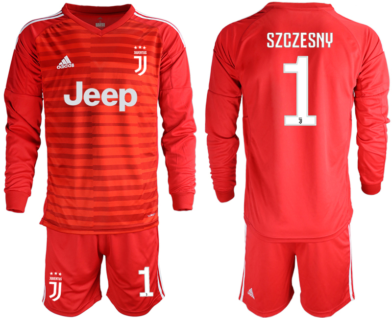 2019-20 Juventus 1 SZCZESNY Red Long Sleeve Goalkeeper Soccer Jersey - Click Image to Close