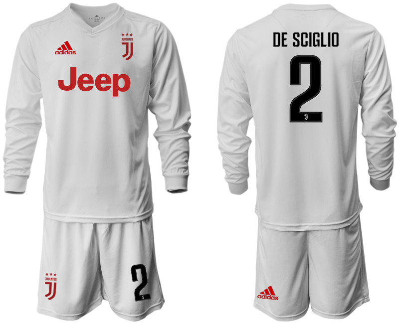 2019-20 Juventus 2 DE SCIGLIO Long Sleeve Away Soccer Jersey