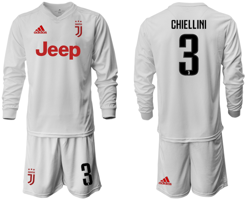 2019-20 Juventus 3 CHIELLINI Long Sleeve Away Soccer Jersey