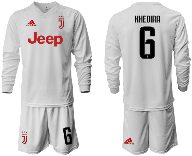 2019-20 Juventus 6 KHEDIRA Long Sleeve Away Soccer Jersey - Click Image to Close