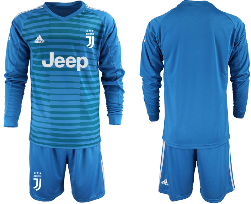 2019-20 Juventus Blue Long Sleeve Goalkeeper Soccer Jersey