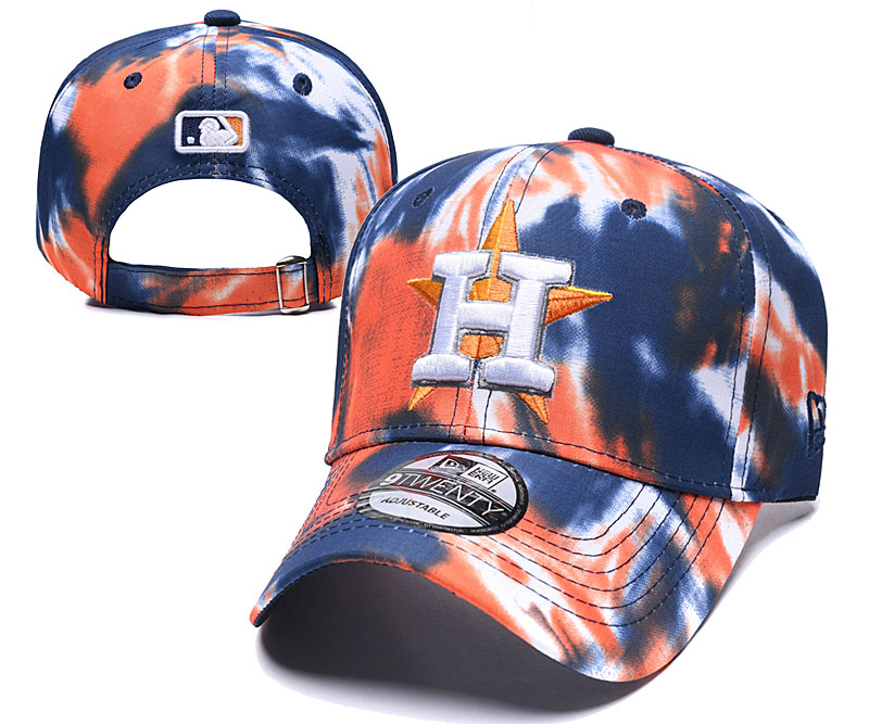 Astros Team Logo Orange Navy Peaked Adjustable Fashion Hat YD