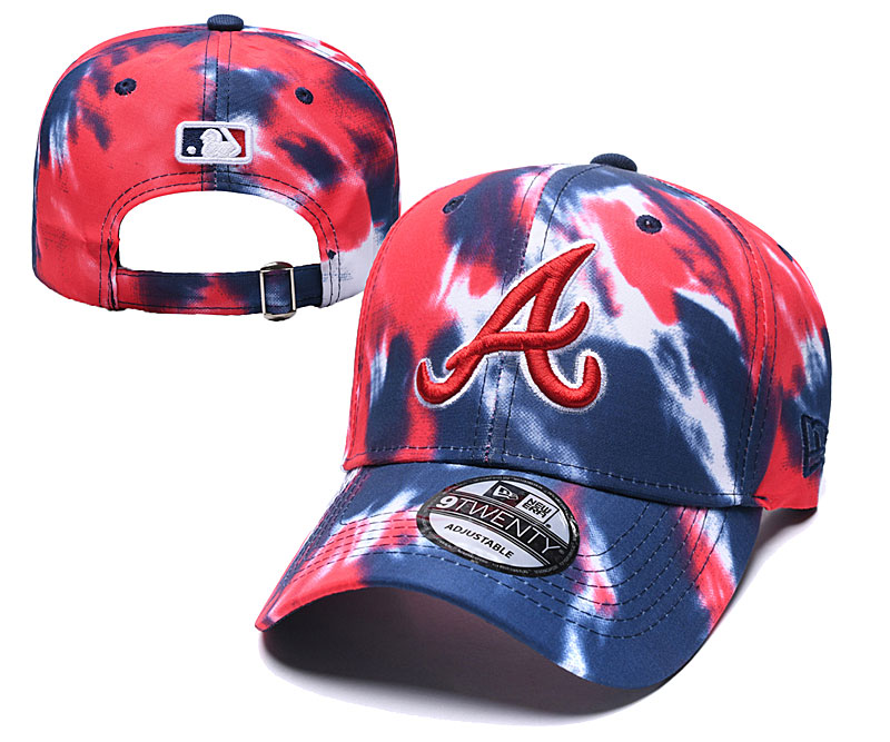 Braves Team Logo Red Navy Peaked Adjustable Fashion Hat YD