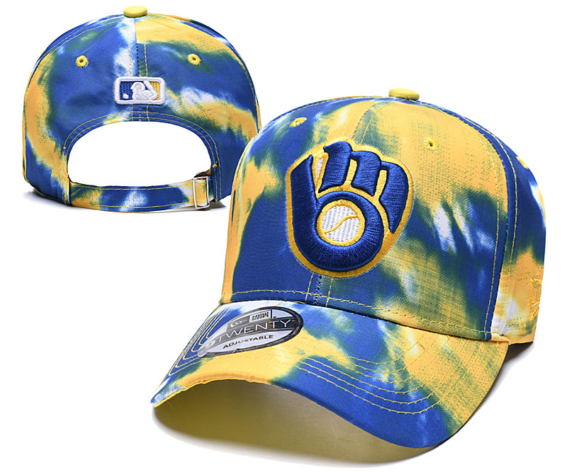 Brewers Team Logo Blue Yellow Peaked Adjustable Fashion Hat YD