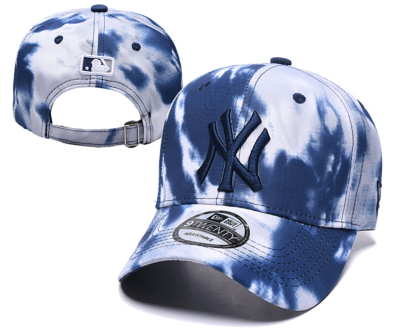 Yankees Team Logo Navy White Peaked Adjustable Fashion Hat YD