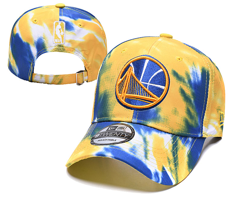 Warriors Team Logo Blue Yellow Peaked Adjustable Fashion Hat YD