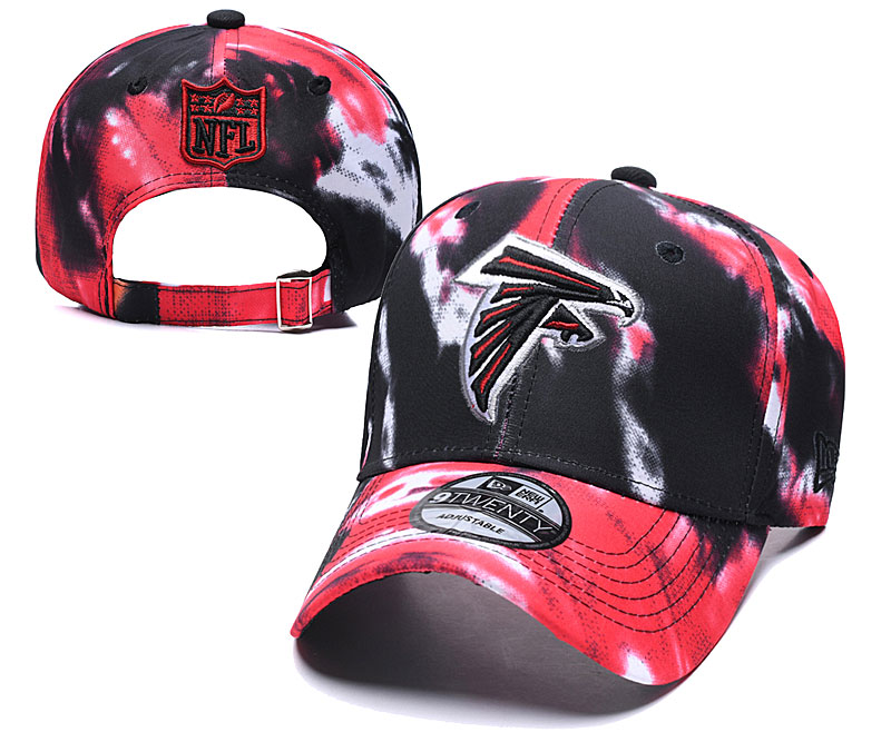 Falcons Team Logo Red Black Peaked Adjustable Fashion Hat YD - Click Image to Close