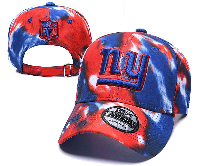 New York Giants Team Logo Red Royal Peaked Adjustable Fashion Hat YD