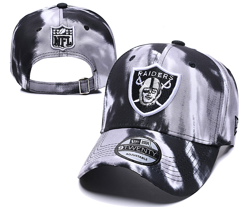 Raiders Team Logo Gray Black Peaked Adjustable Fashion Hat YD