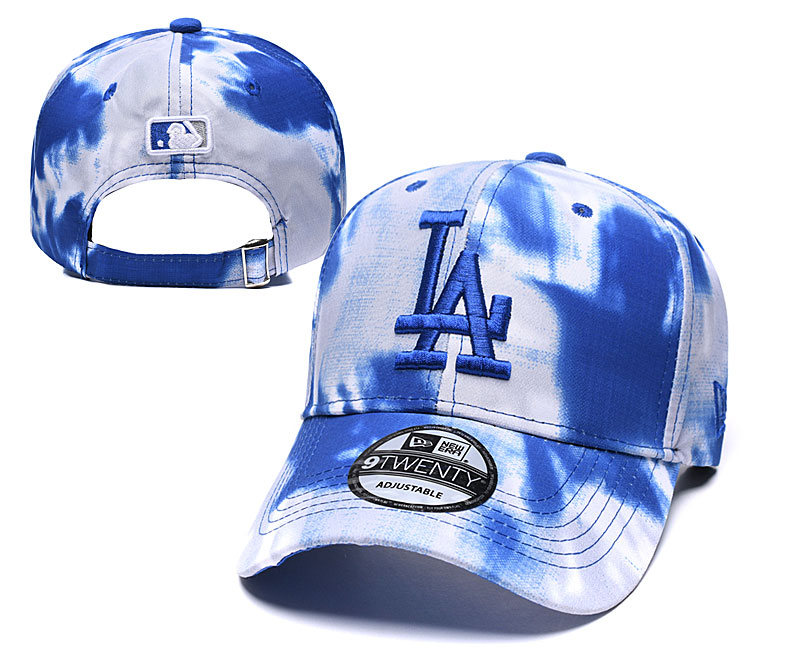 Dodgers Team Logo Royal White Adjustable Peaked Hat YD
