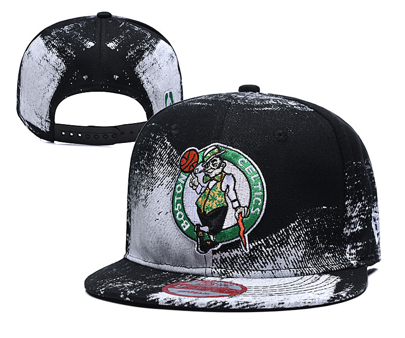 Celtics Team Logo Black White Adjustable Hat YD