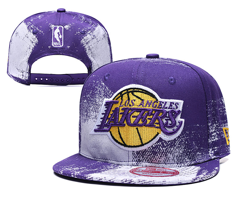 Lakers Team Logo Purple White Adjustable Hat YD