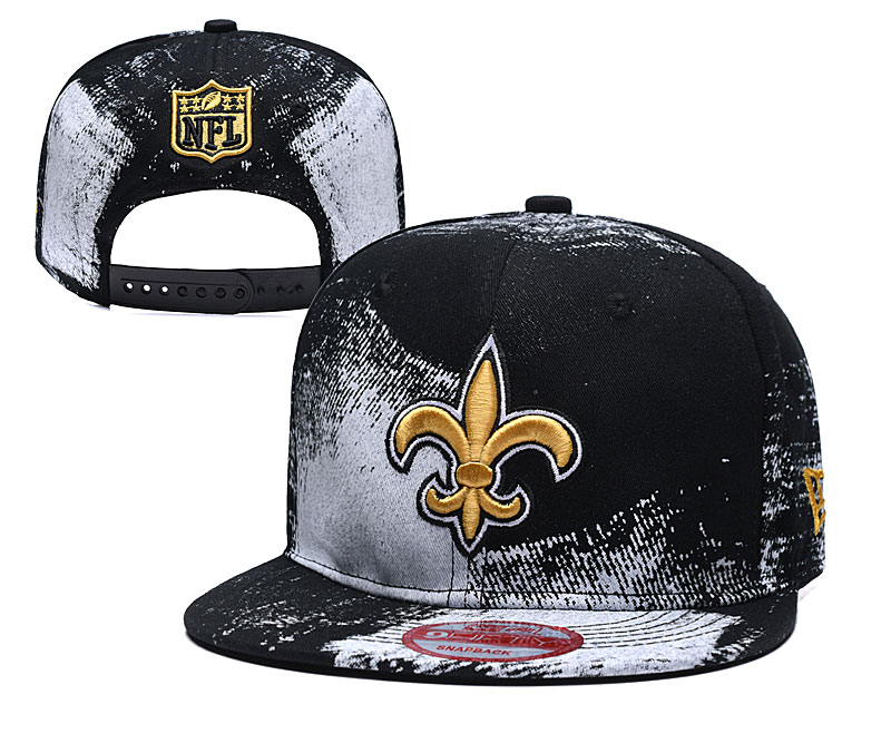 Saints Team Logo Black White Adjustable Hat YD - Click Image to Close