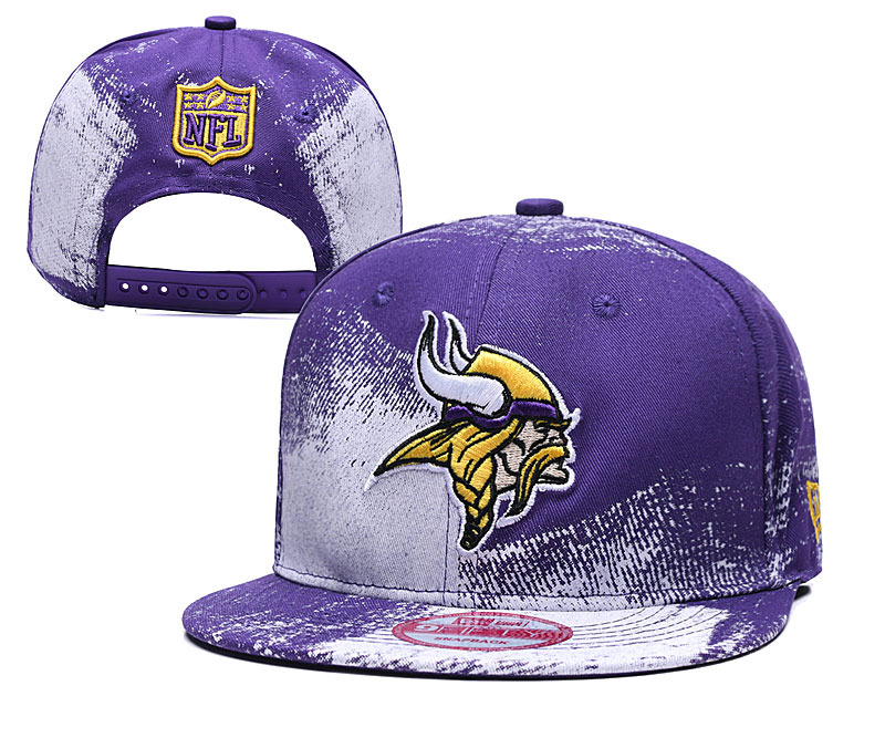 Vikings Team Logo Purple White Adjustable Hat YD
