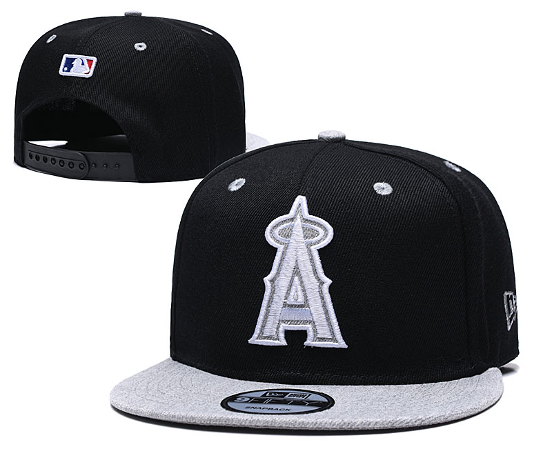 Angels Team Logo Black Gray Adjustable Hat TX
