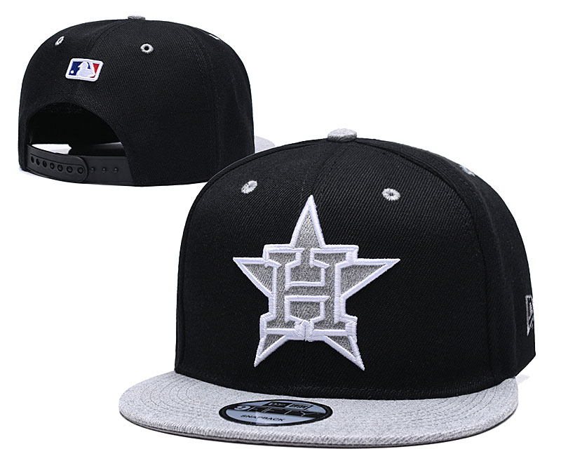 Astros Team Logo Black Gray Adjustable Hat TX