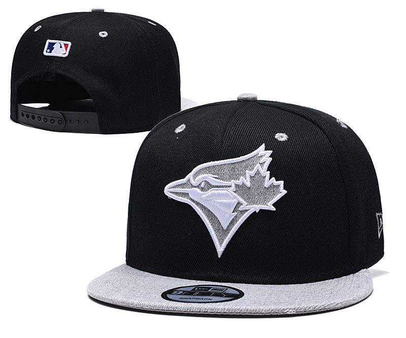 Blue Jays Team Logo Black Gray Adjustable Hat TX