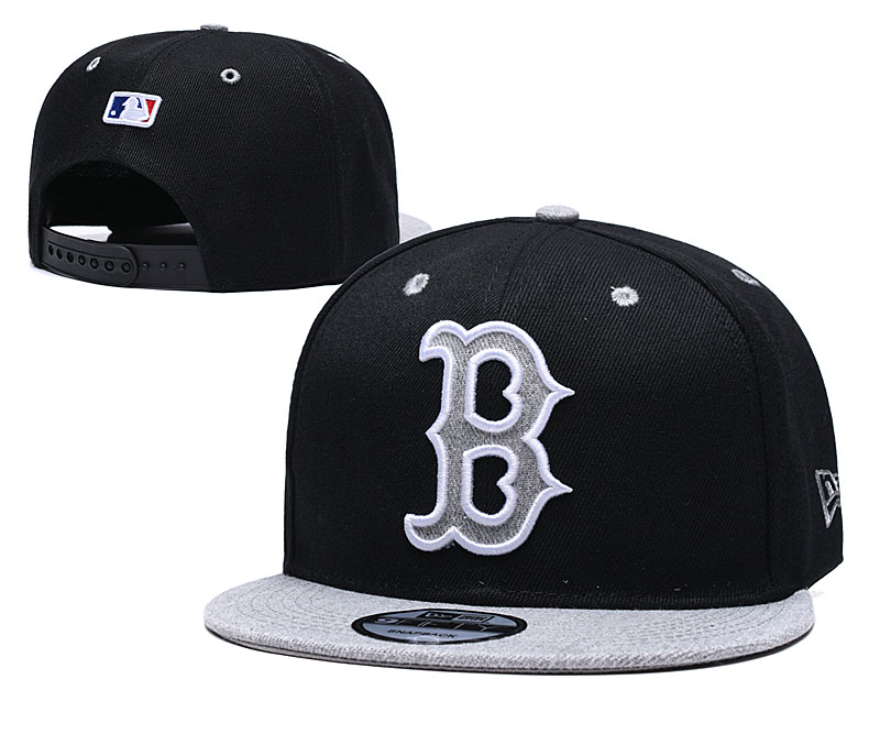 Red Sox Team Logo Black Gray Adjustable Hat TX