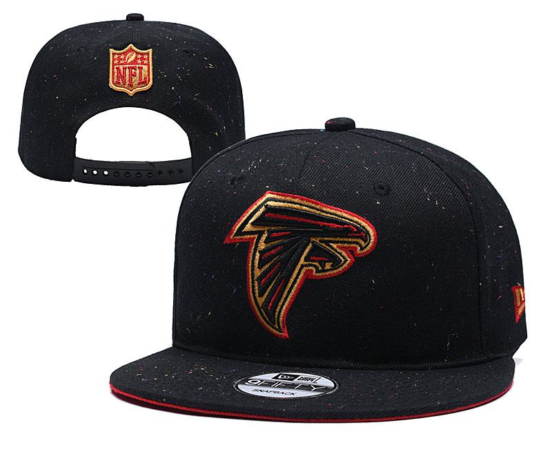 Falcons Team Gold Logo Black Adjustable Hat YD