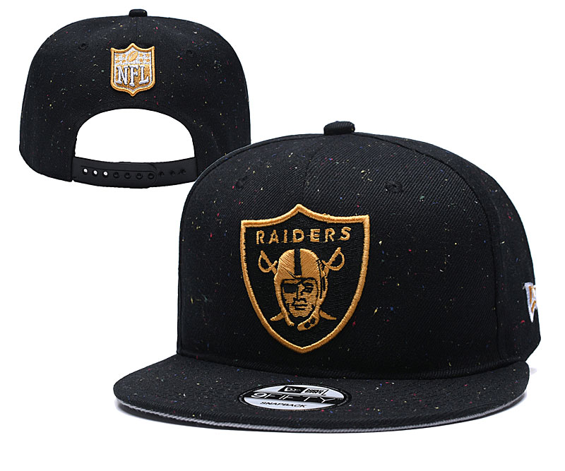 Raiders Team Gold Logo Black Adjustable Hat YD - Click Image to Close