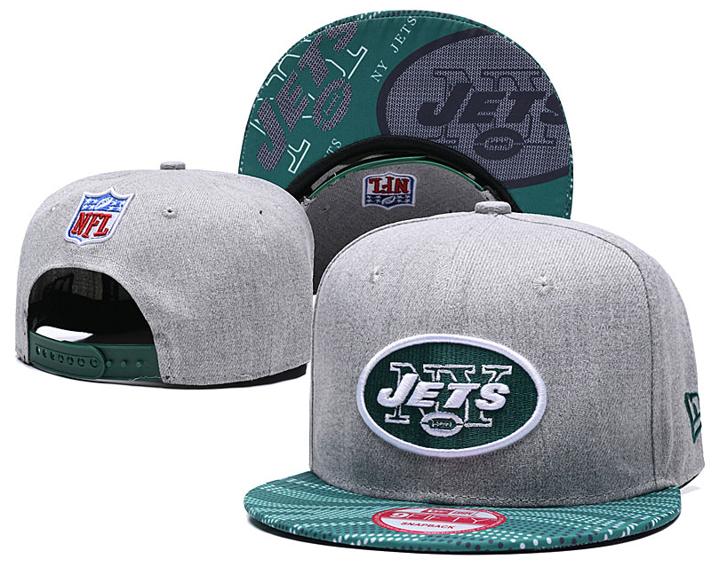 Jets Team Logo Gray Green Adjustable Hat TX