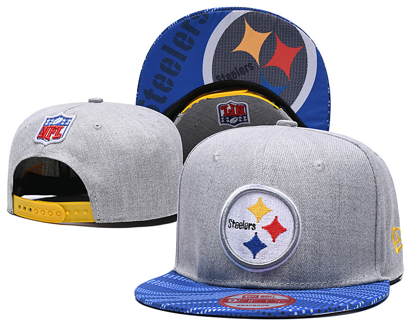 Steelers Team Logo Gray Blue Adjustable Hat TX