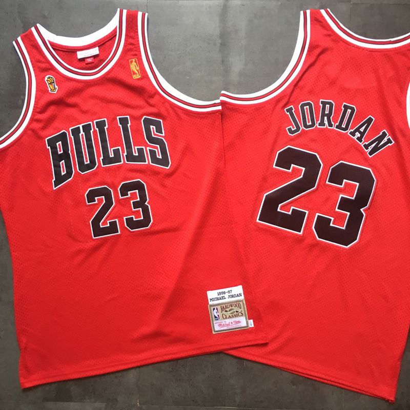 Bulls 23 Michael Jordan Red 1996-97 Hardwood Classics Mesh Jersey