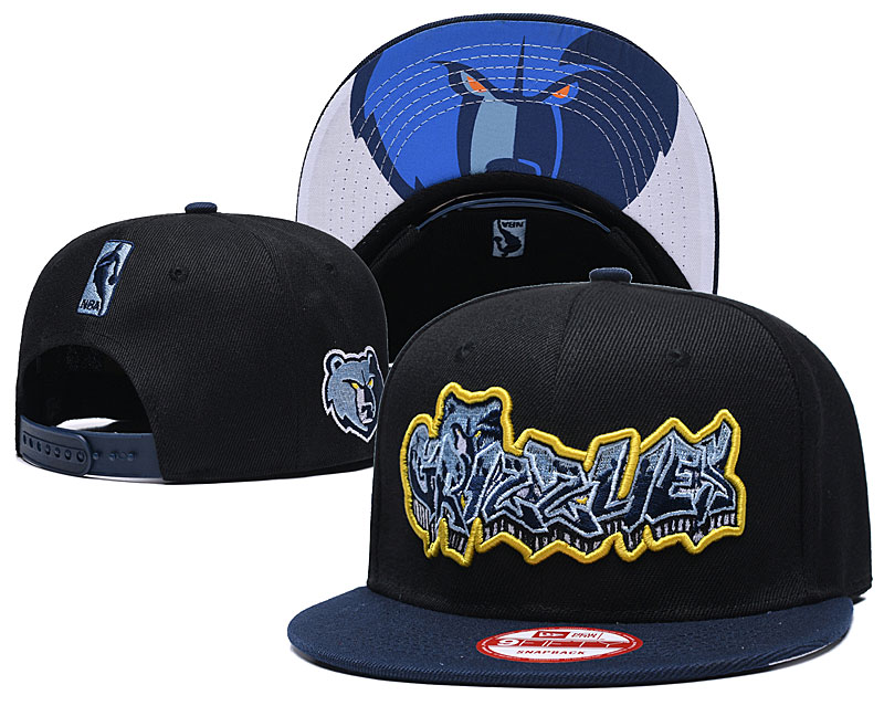 Grizzlies Team Logo Black Navy Adjustable Hat GS