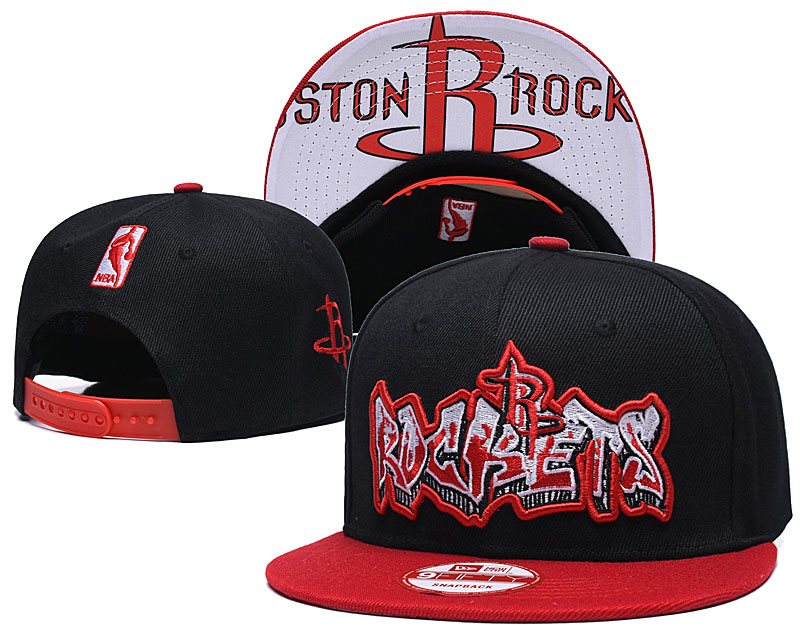 Rockets Team Logo Black Red Adjustable Hat GS