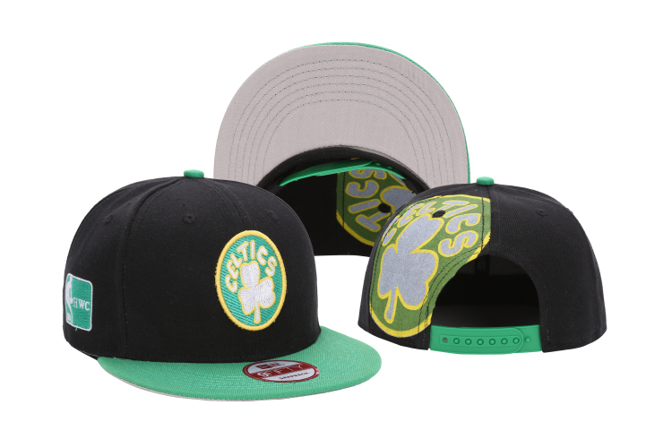 Celtics Team Logo Black Green Adjustable Hat LH