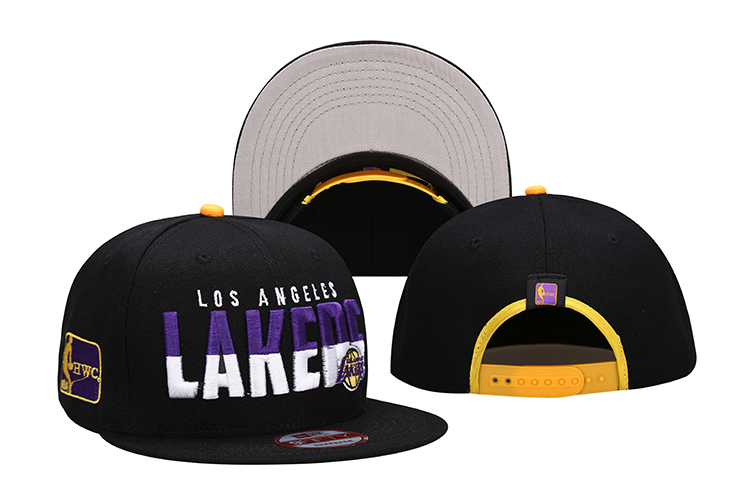 Lakers Team Logo Black Adjustable Hat LH