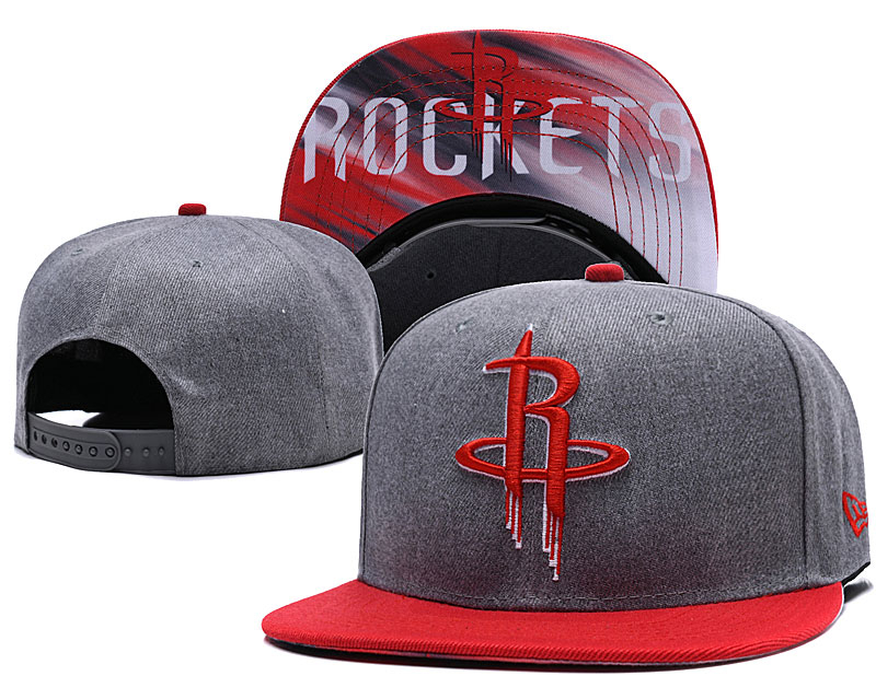 Rockets Team Logo Gray Red Adjustable Hat LH