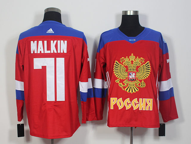 Russia 71 Evgeni Malkin Red World Cup of Hockey 2016 Premier Player Jersey