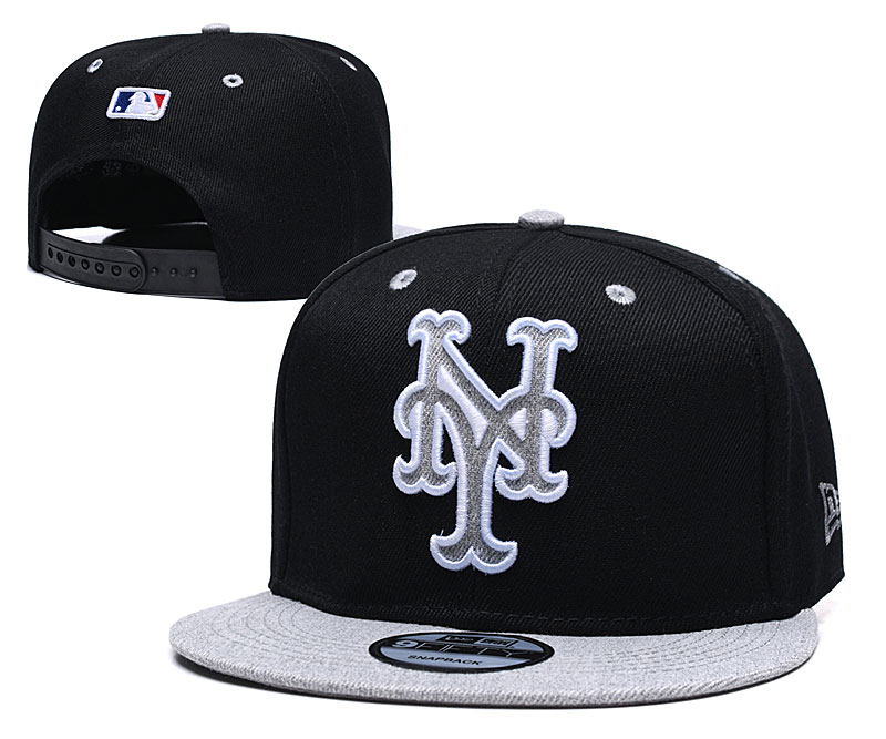 Mets Team Logo Black Adjustable Hat TX