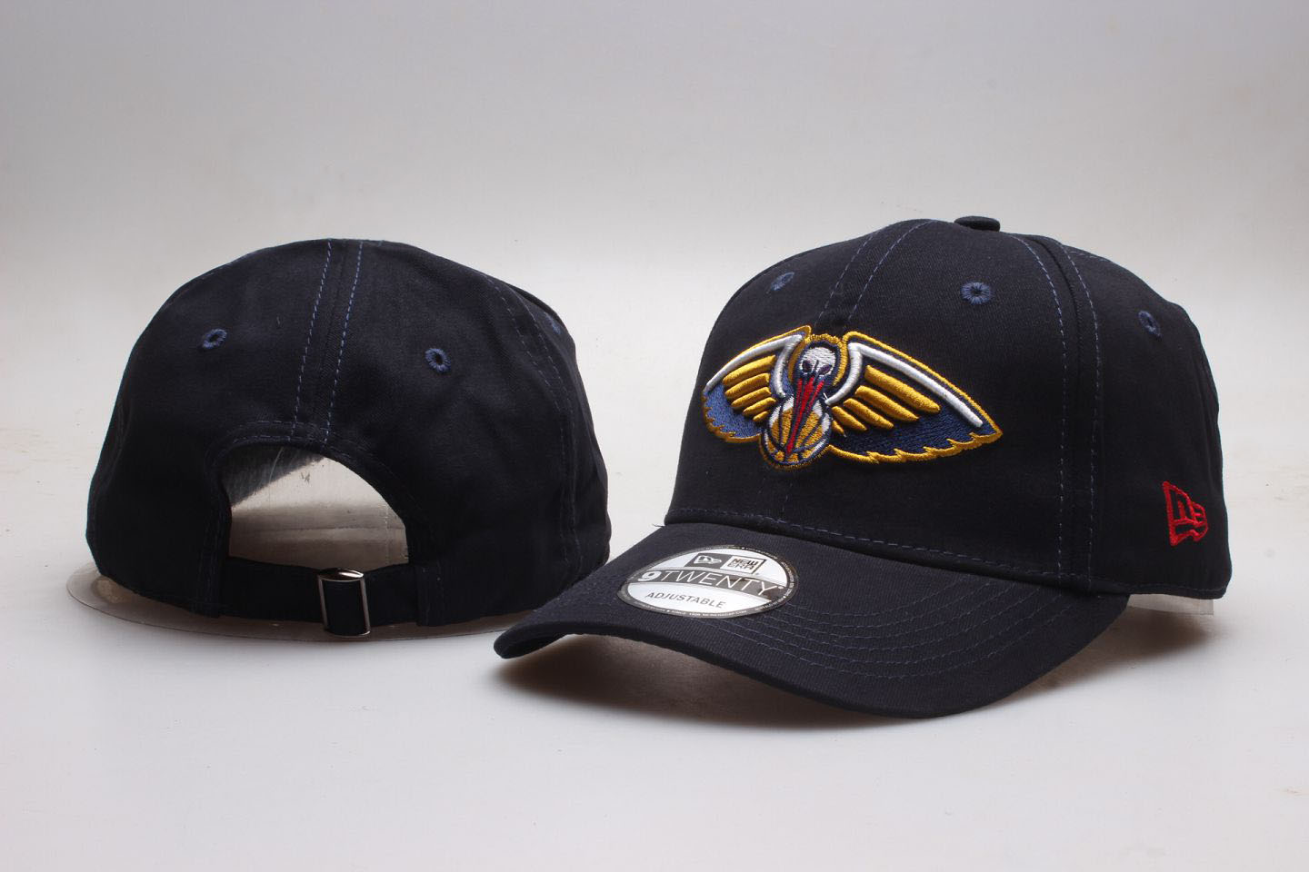 Pelicans Team Logo Black Peaked Adjustable Hat YP